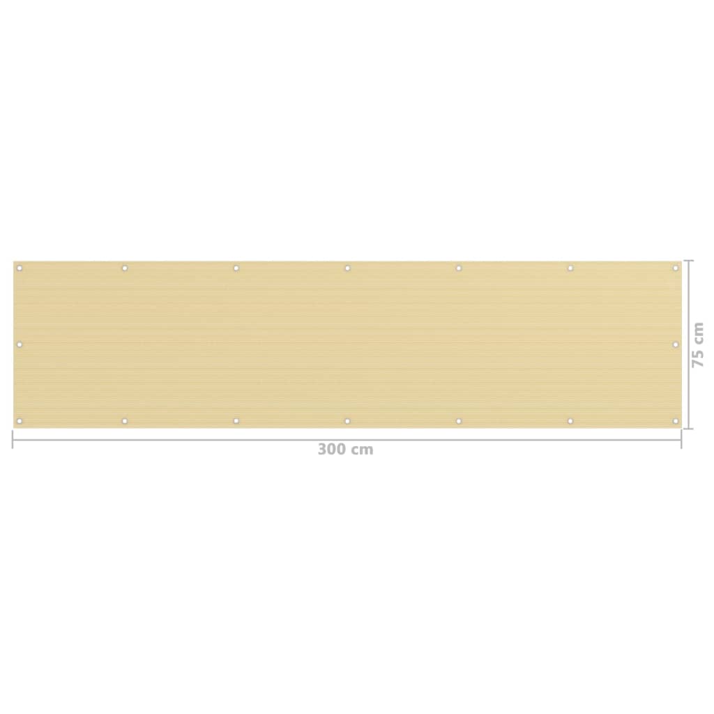 altanafskærmning 75x300 cm HDPE beige