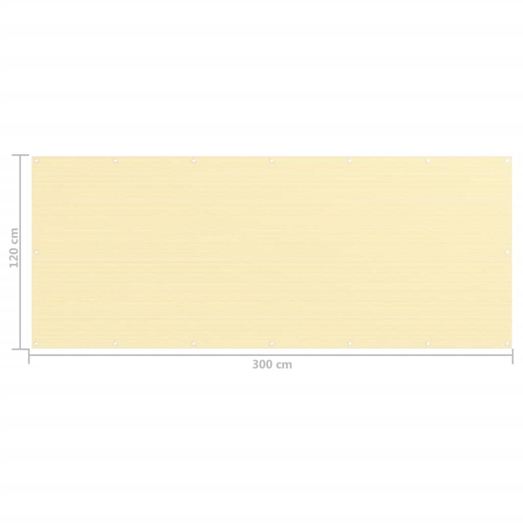altanafskærmning 120x300 cm HDPE beige