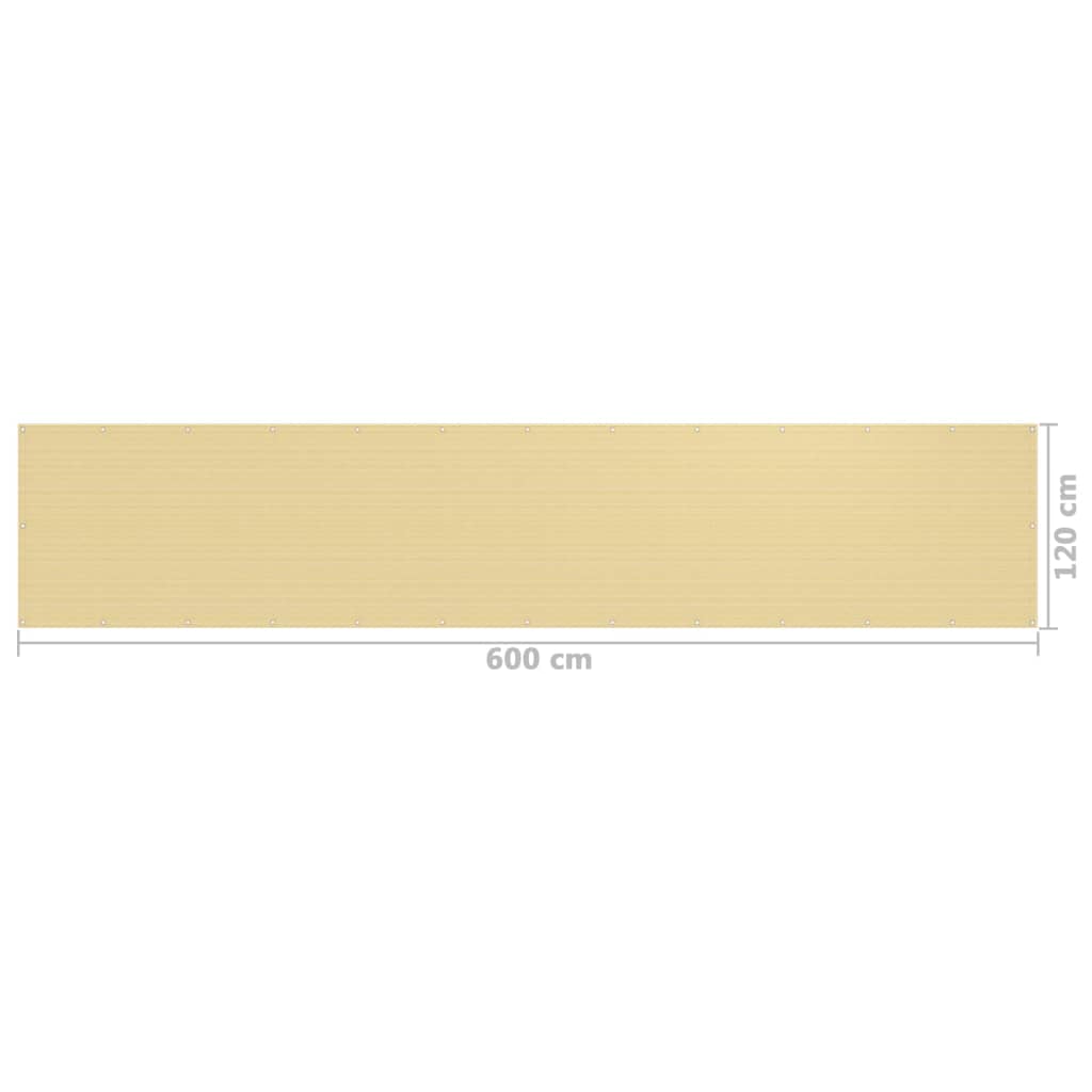 altanafskærmning 120x600 cm HDPE beige