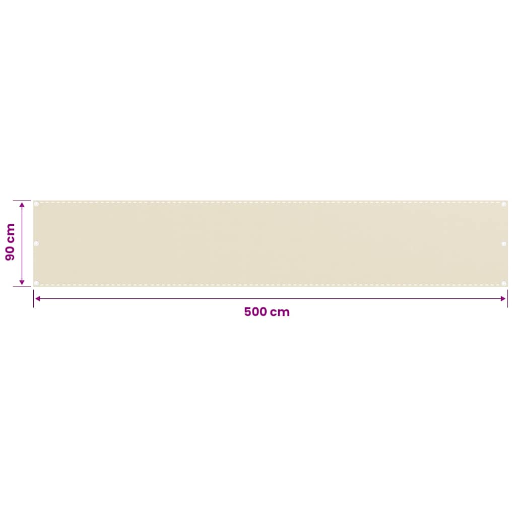 altanafskærmning 90x500 cm HDPE cremefarvet