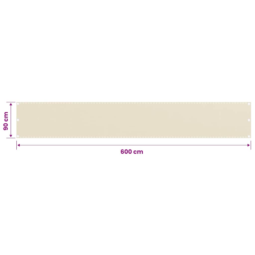 altanafskærmning 90x600 cm HDPE cremefarvet