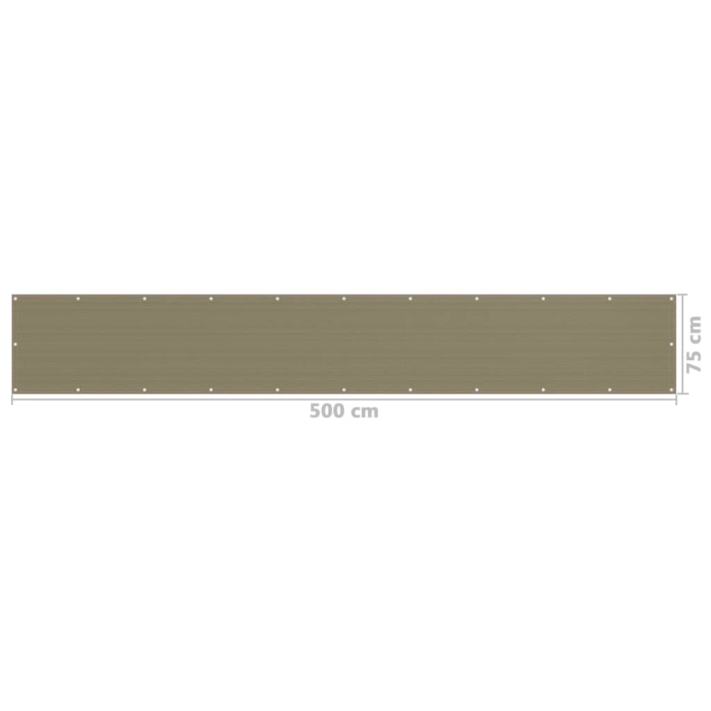 altanafskærmning 75x500 cm HDPE gråbrun