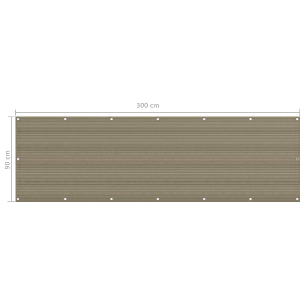altanafskærmning 90x300 cm HDPE gråbrun