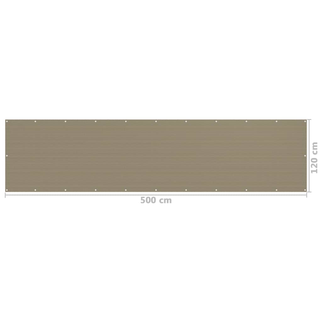 altanafskærmning 120x500 cm HDPE gråbrun