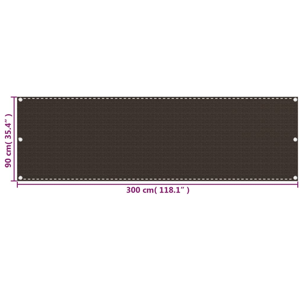 altanafskærmning 90x300 cm HDPE brun