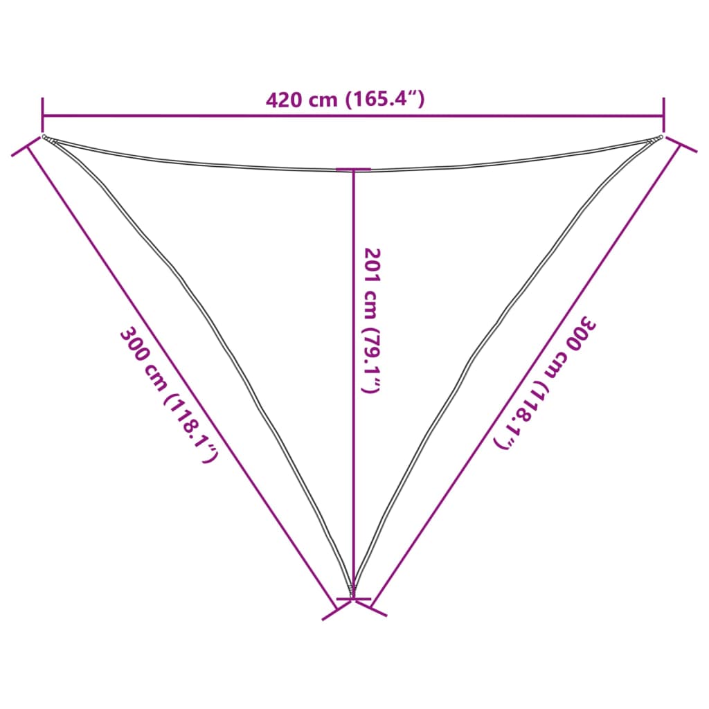 solsejl 160 g/m² 3x3x4,2 m HDPE antracitgrå