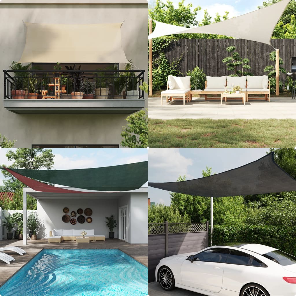 solsejl 2x5 m 160 g/m² HDPE beige