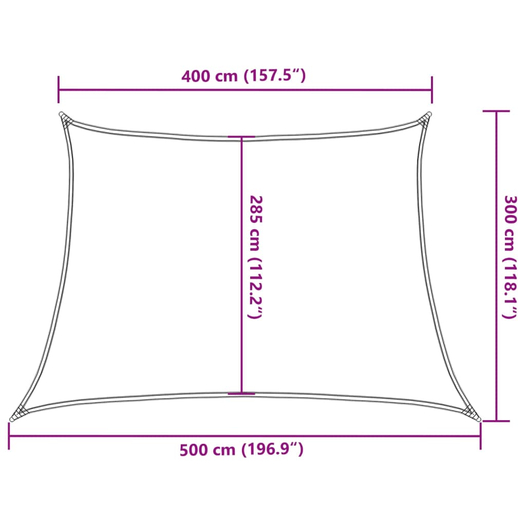 solsejl 160 g/m² 4/5x3 m HDPE hvid