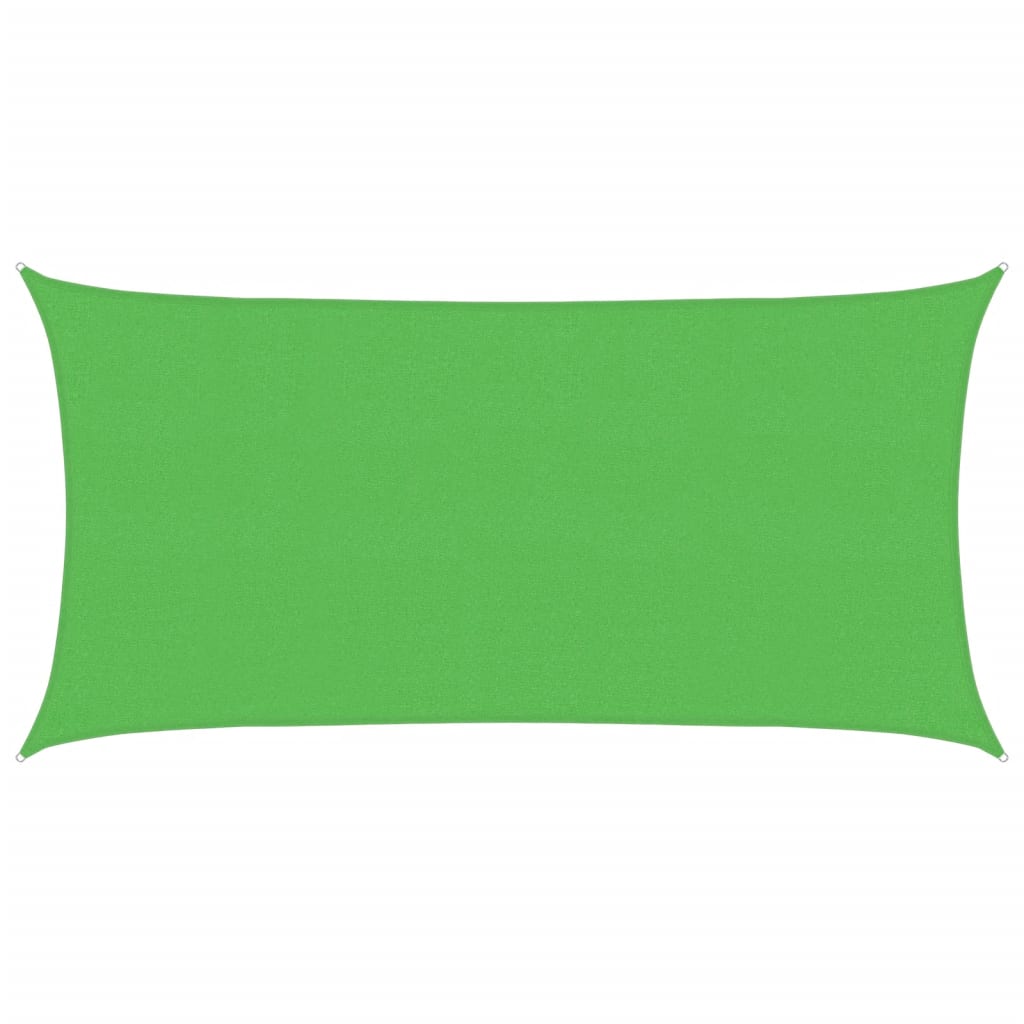solsejl 2x3,5 m 160 g/m² HDPE rektangulær lysegrøn