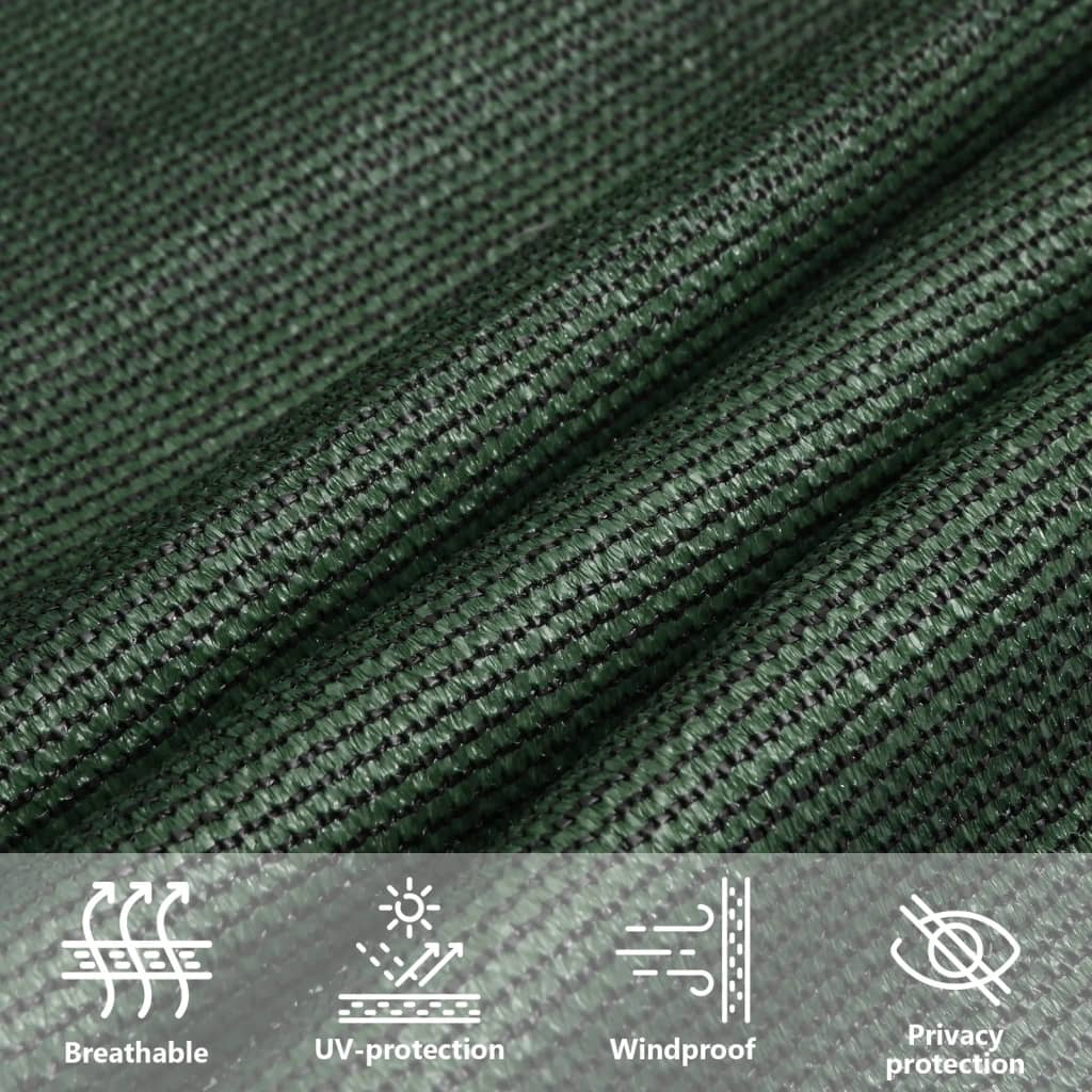 solsejl 2,5x2,5 m 160 g/m² HDPE mørkegrøn