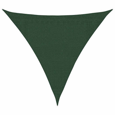solsejl 3,6x3,6x3,6 m 160 g/m² HDPE mørkegrøn