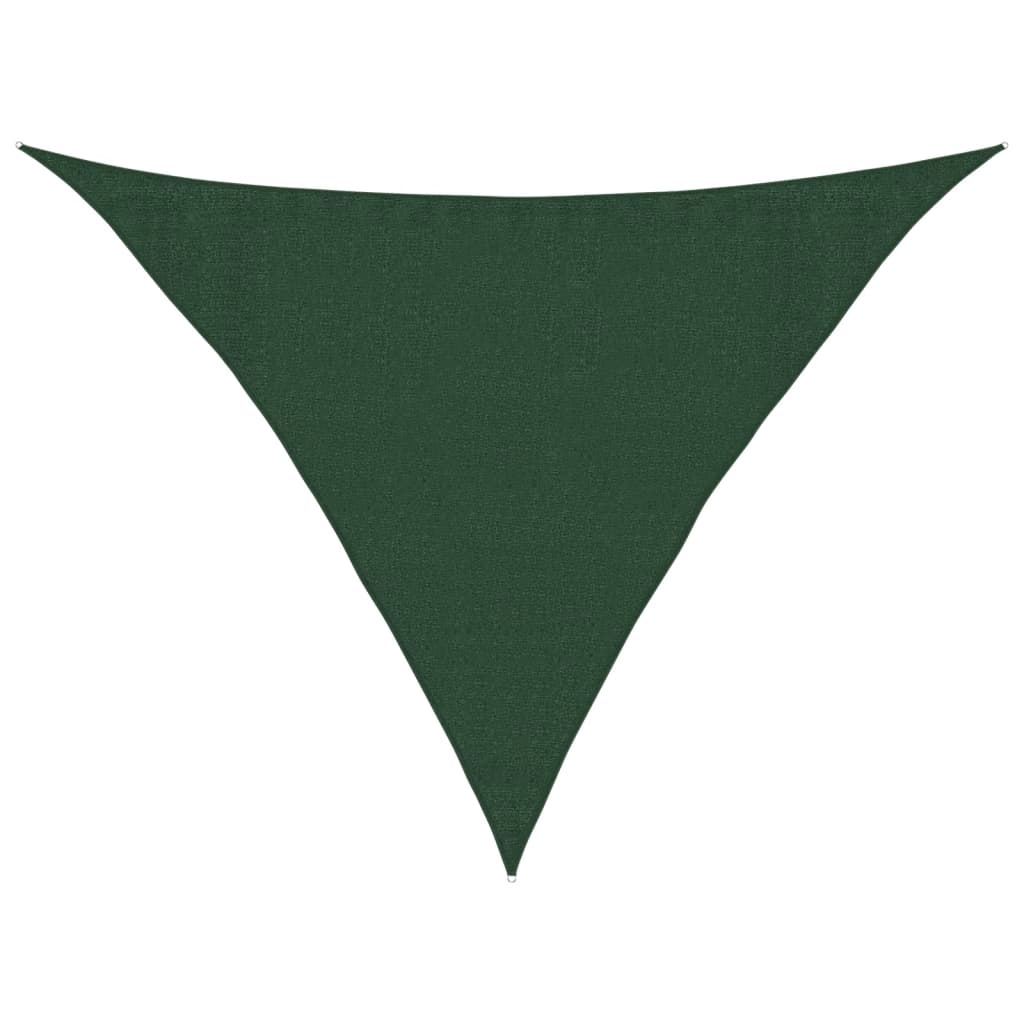 solsejl 3,5x3,5x4,9 m 160 g/m² HDPE mørkegrøn