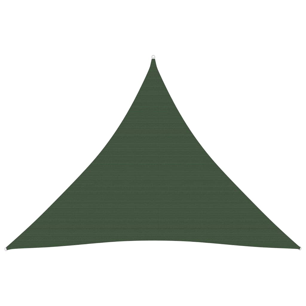 solsejl 5x5x5 m 160 g/m² HDPE mørkegrøn