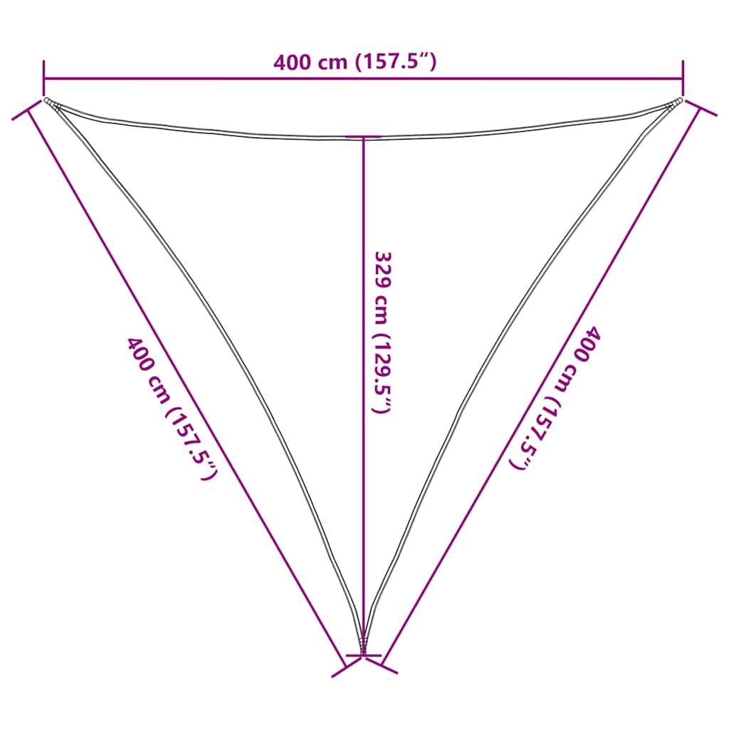 solsejl 4x4x4 m 160 g/m² HDPE blå