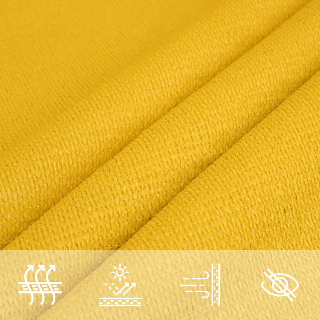 solsejl 2,5x2,5 m 160 g/m² HDPE gul