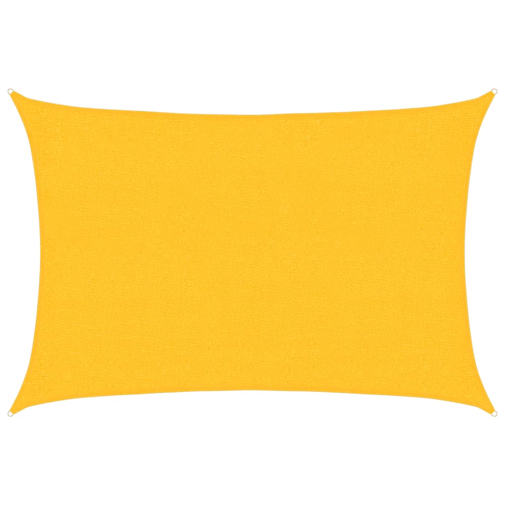 solsejl 2x2,5 m 160 g/m² rektangulær HDPE gul