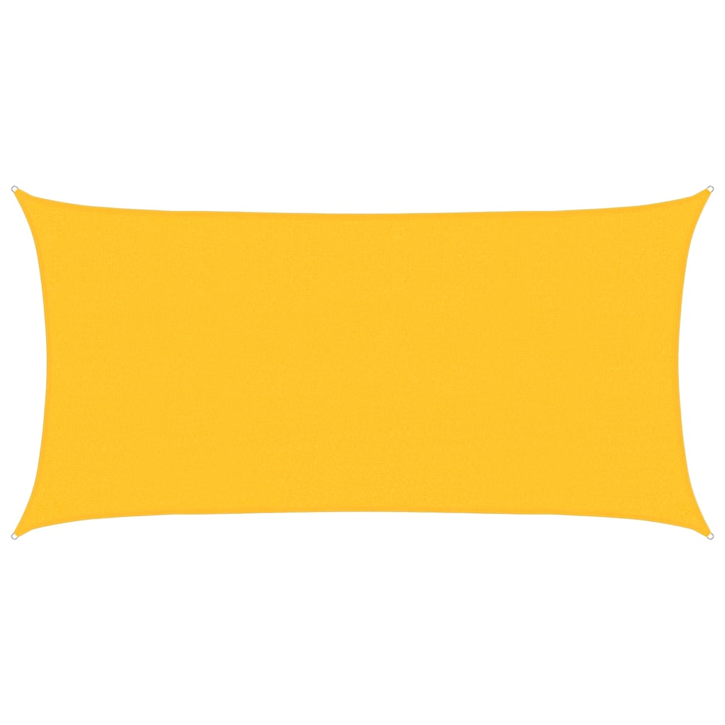 solsejl 2x3,5 m 160 g/m² HDPE rektangulær gul