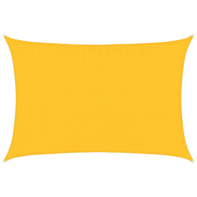 solsejl 3,5x4,5 m 160 g/m² rektangulær HDPE gul