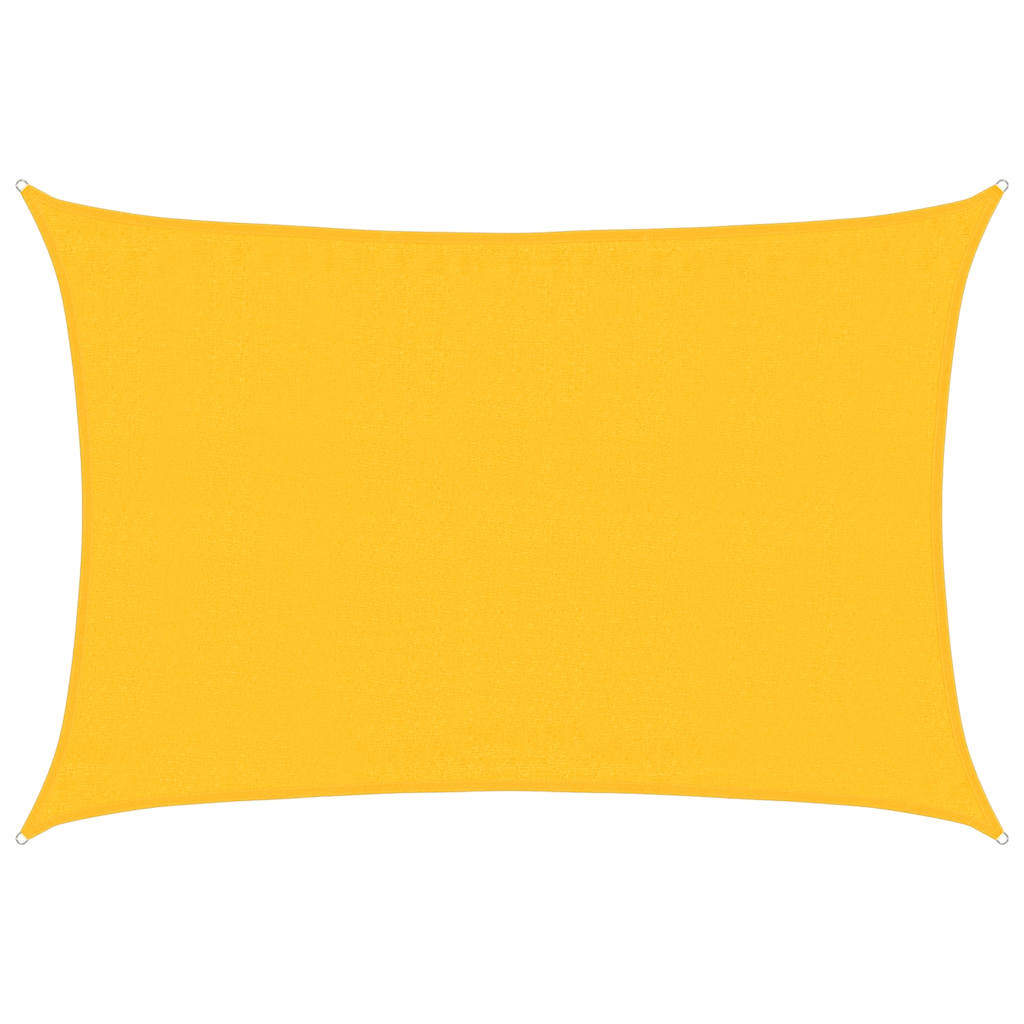 solsejl 3,5x3,5 m 160 g/m² HDPE rektangulær gul