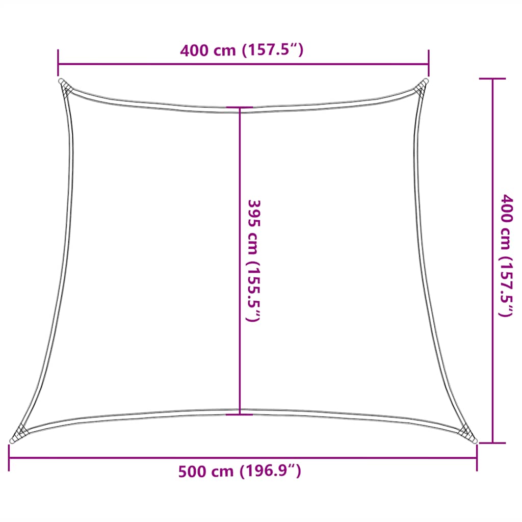 solsejl 4/5x4 m 160 g/m² HDPE rød