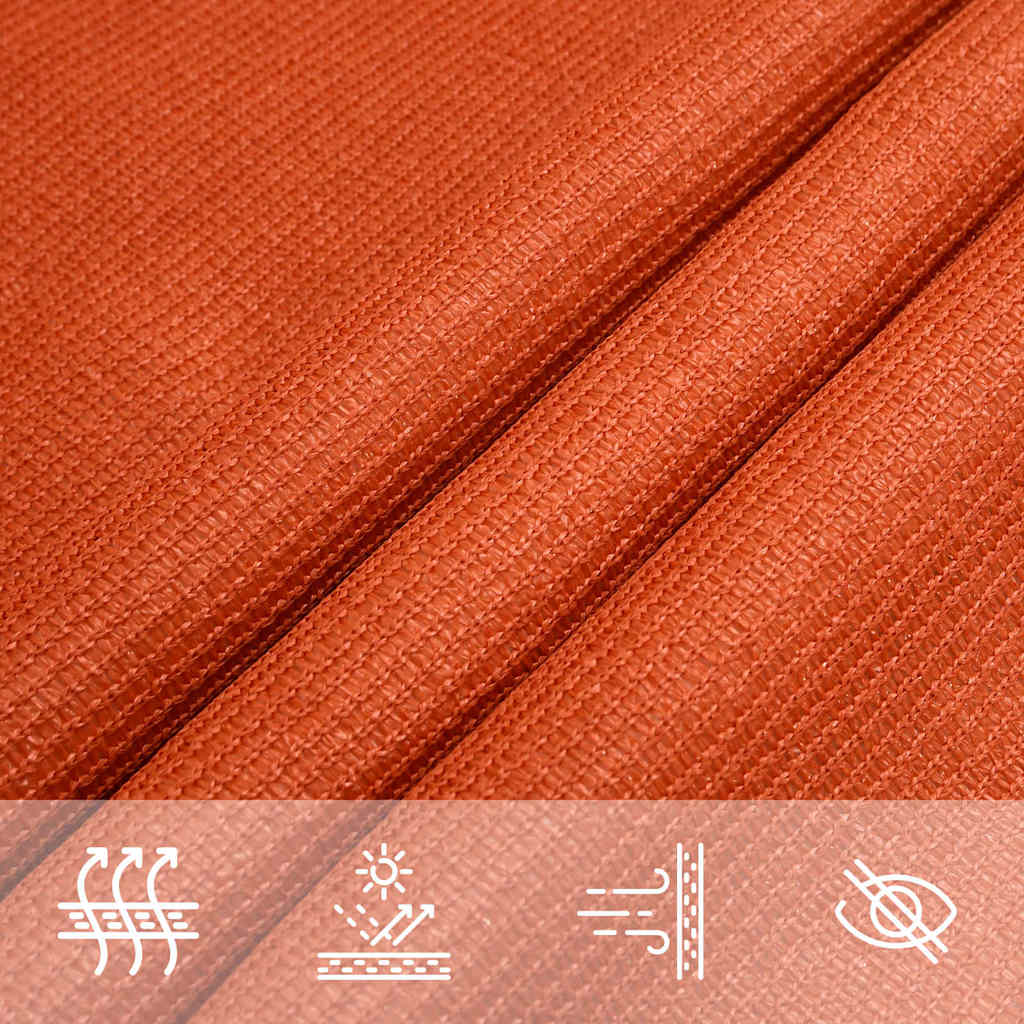solsejl 2x2 m 160 g/m² HDPE orange