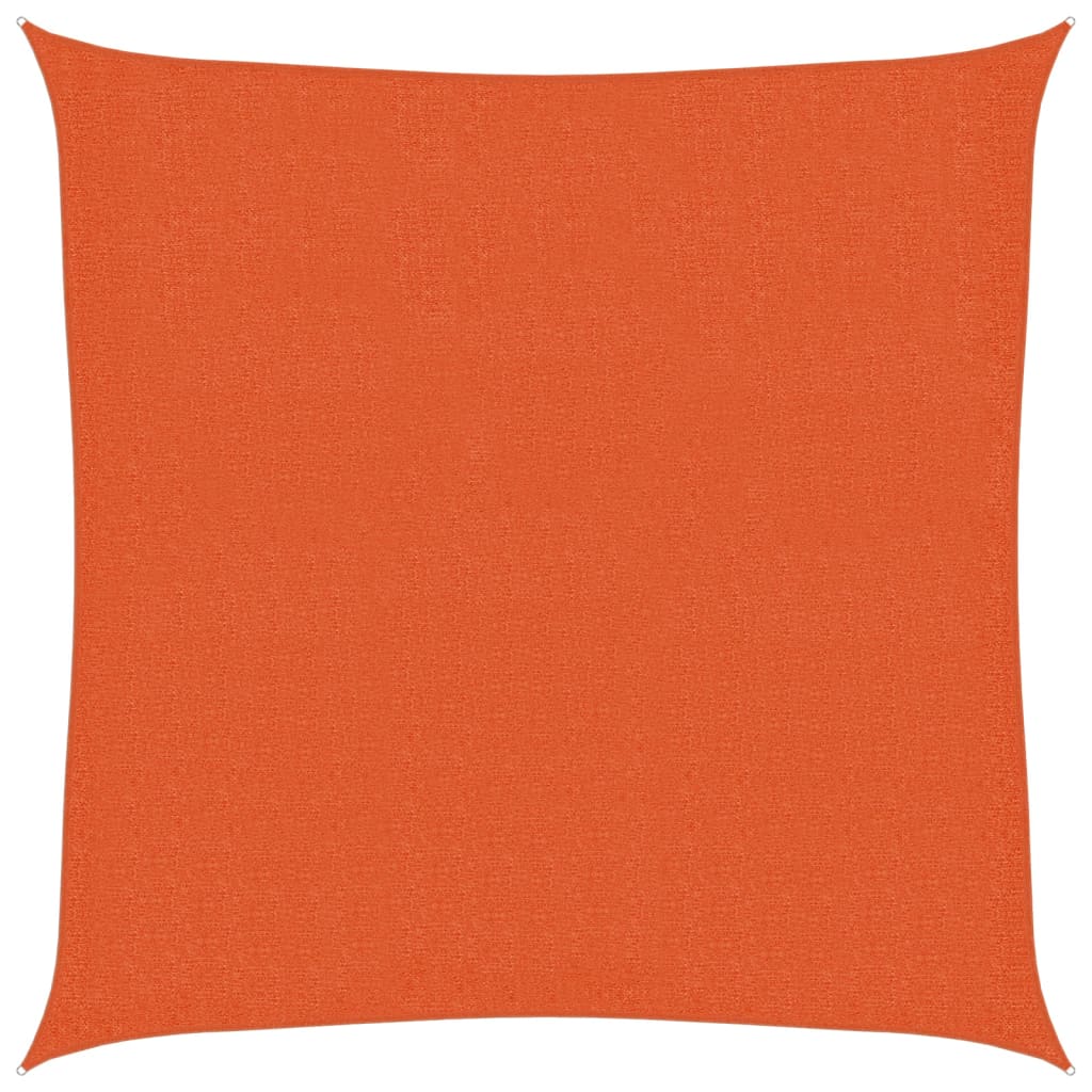 solsejl 3,6x3,6 m 160 g/m² HDPE orange