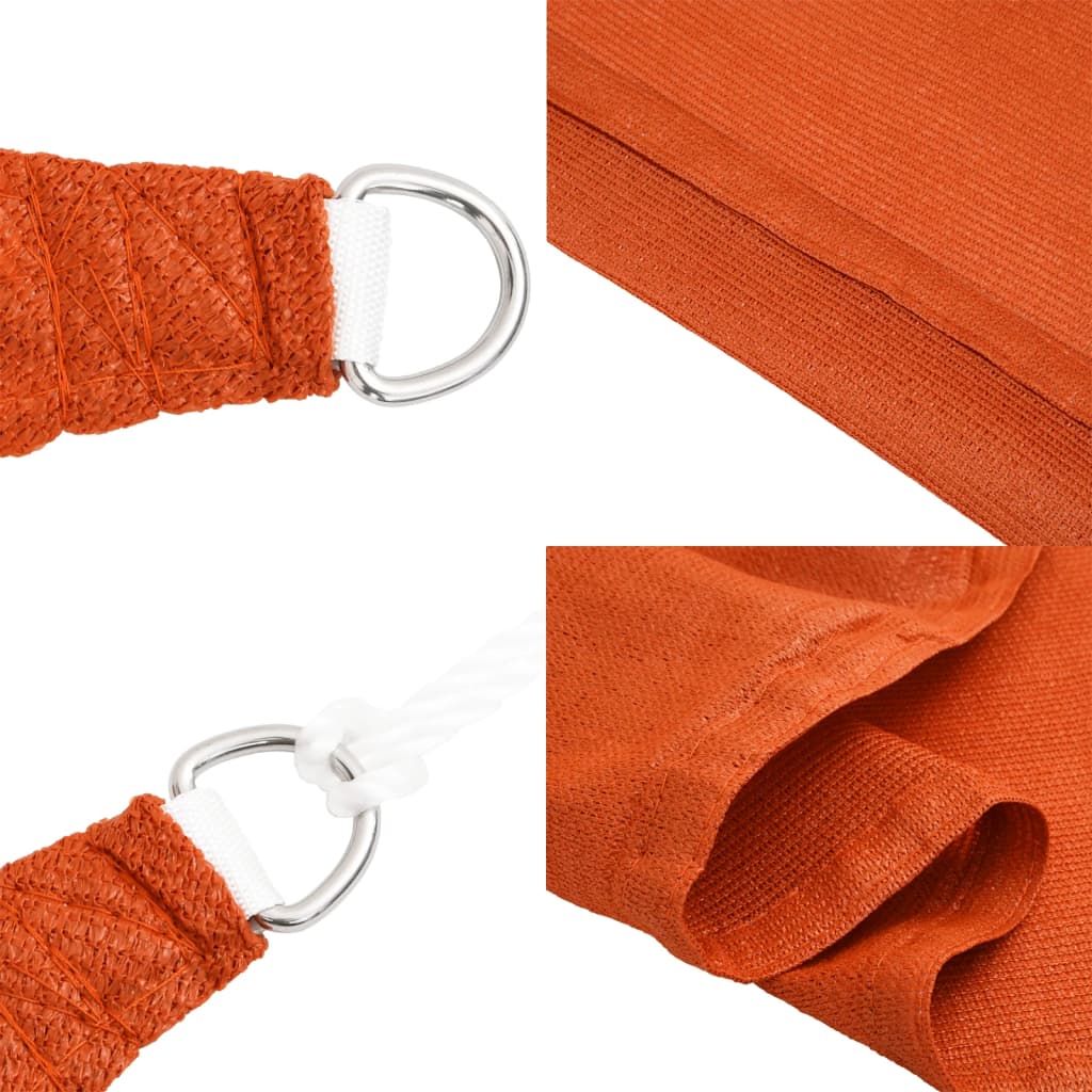 solsejl 2x2,5 m 160 g/m² HDPE orange