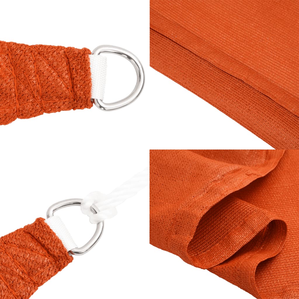 solsejl 3x4 m 160 g/m² HDPE orange