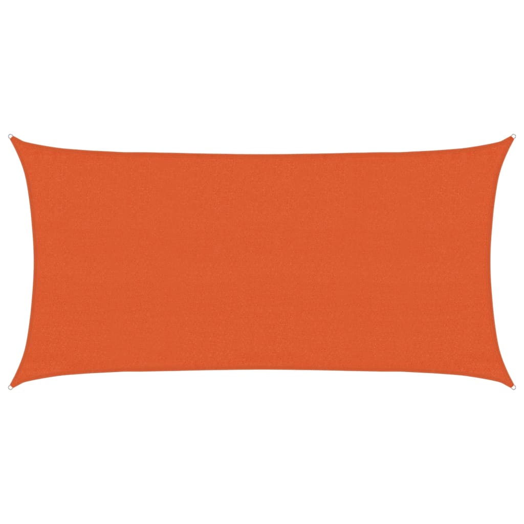 solsejl 3x6 m 160 g/m² HDPE rektangulær orange