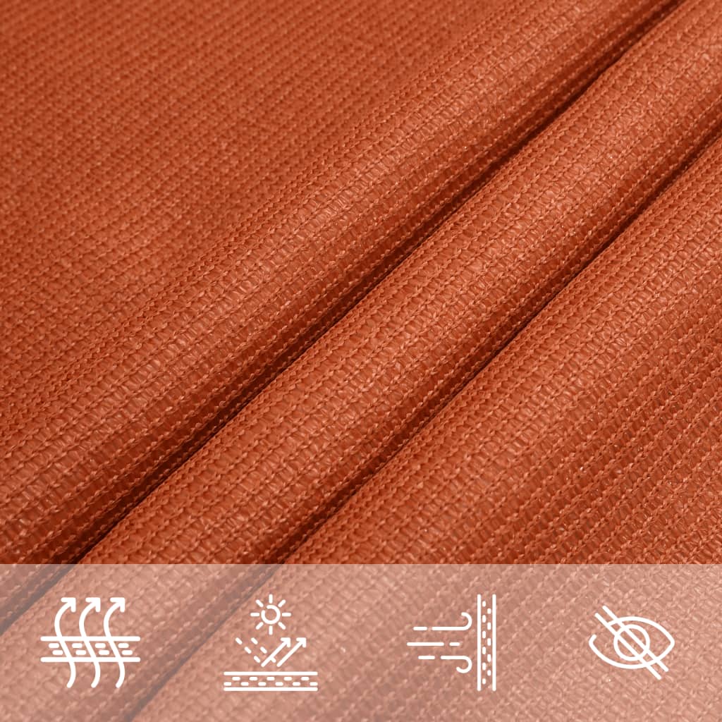 solsejl 3x6 m 160 g/m² HDPE rektangulær orange