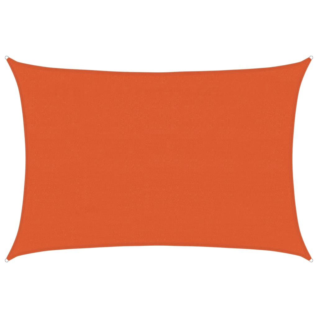 solsejl 4x5 m 160 g/m² HDPE rektangulær orange