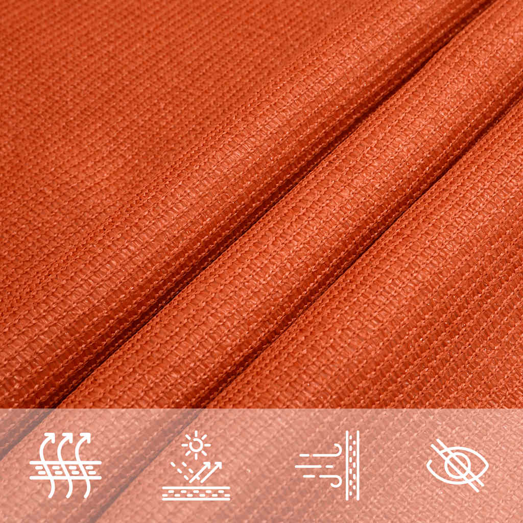solsejl 2,5x2,5x3,5 m 160 g/m² trekantet HDPE orange