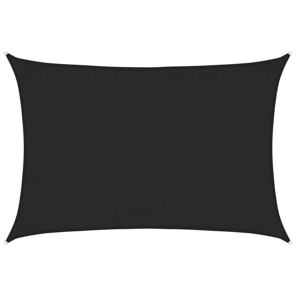 solsejl 3,5x4,5 m HDPE 160 g/m² sort