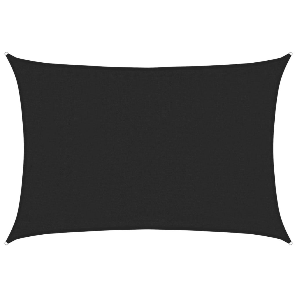 solsejl 160 g/m² 3,5x5 m HDPE sort