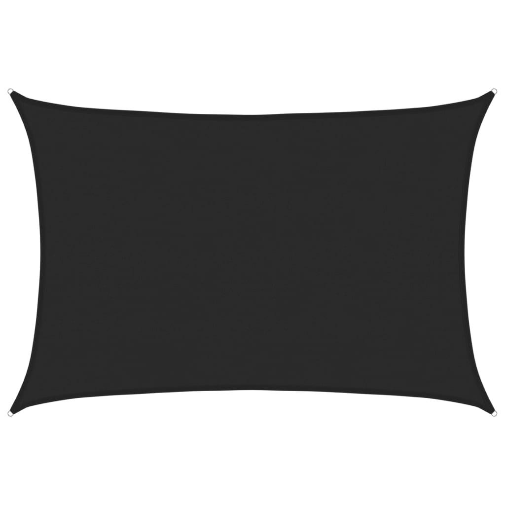 solsejl 160 g/m² 5x6 m HDPE sort