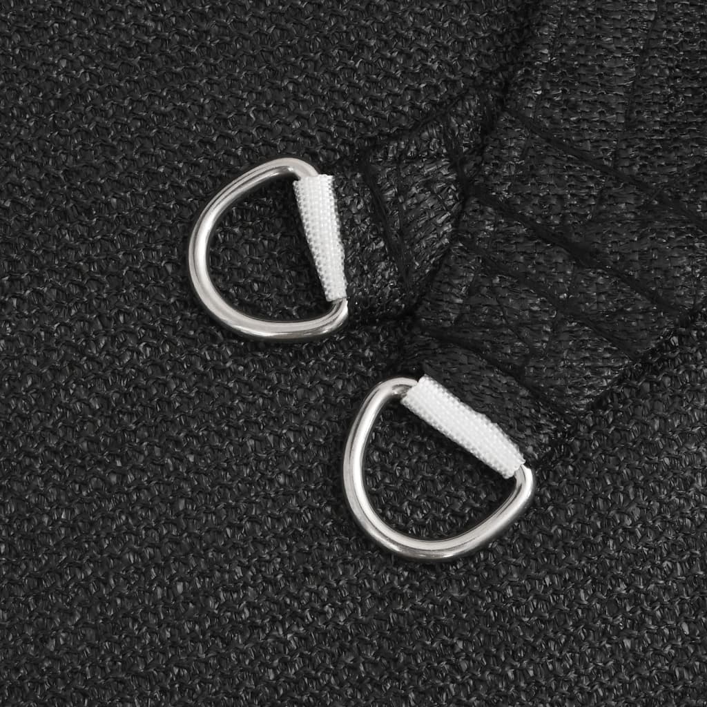 solsejl 160 g/m² 5x6 m HDPE sort