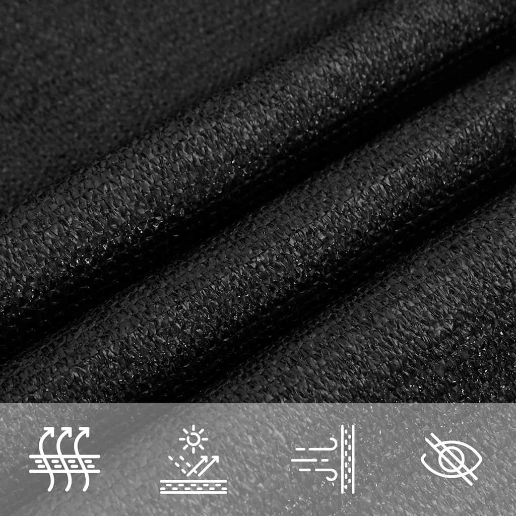 solsejl 4,5x4,5x4,5 m 160 g/m² HDPE sort