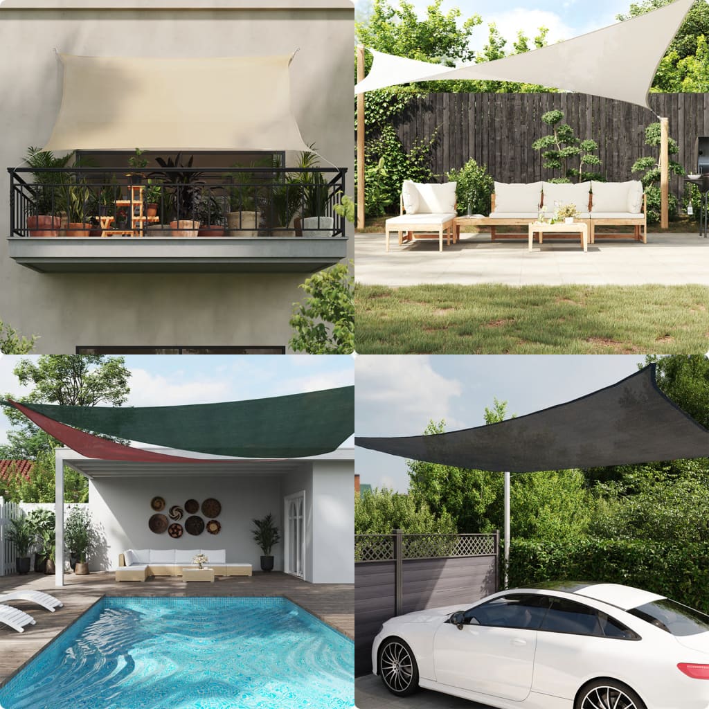 solsejl 3/4x2 m 160 g/m² HDPE sort