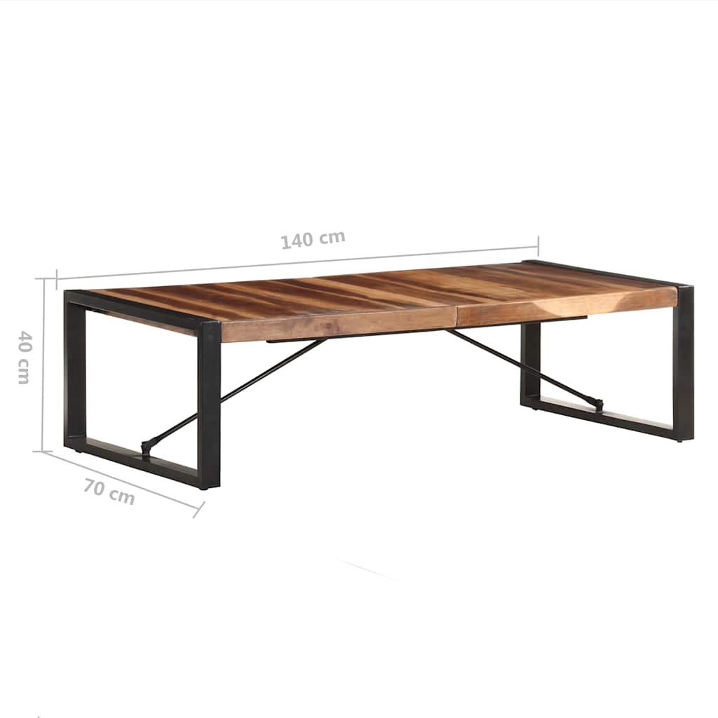 sofabord 140x70x40 cm massivt træ