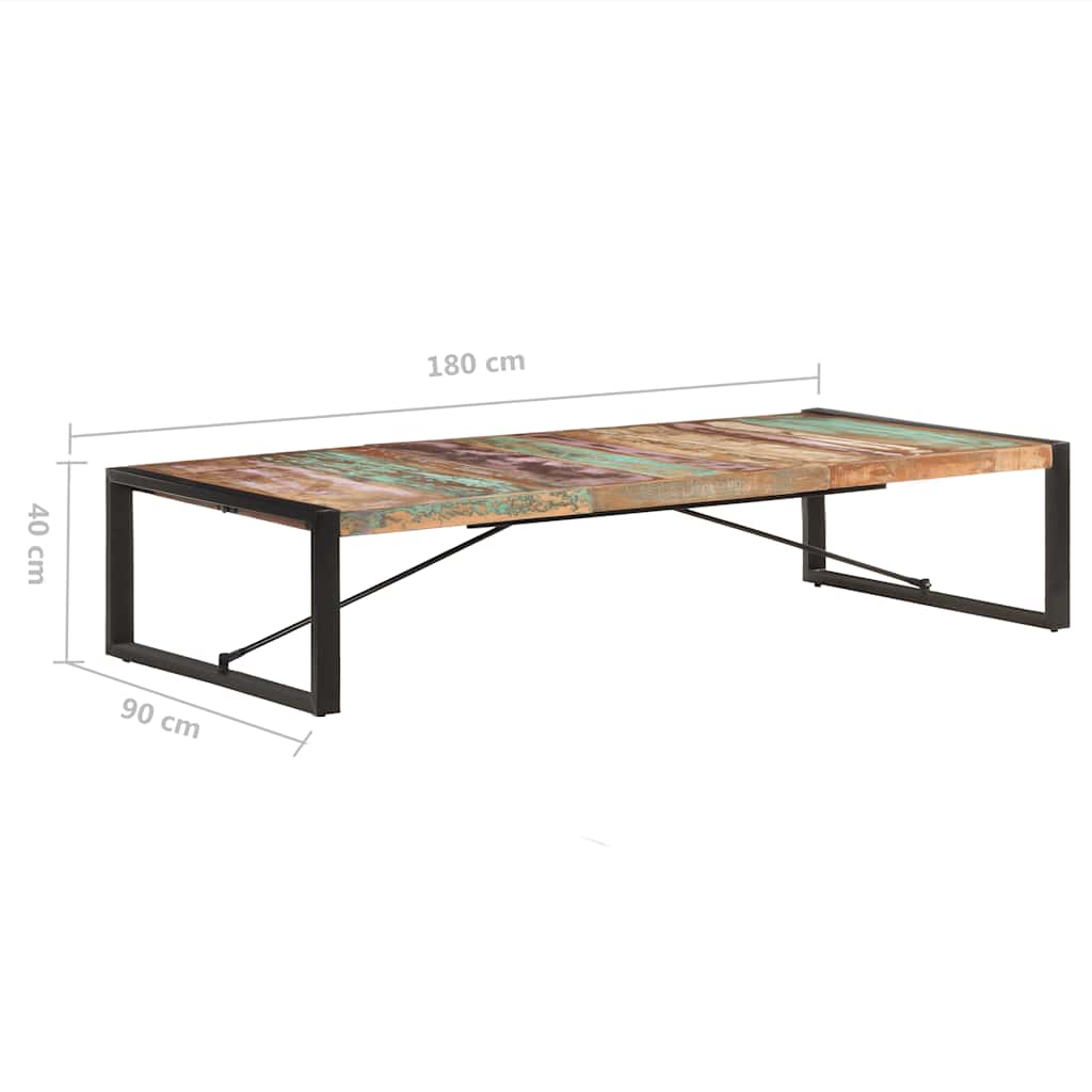 sofabord 180x90x40 cm massivt genbrugstræ