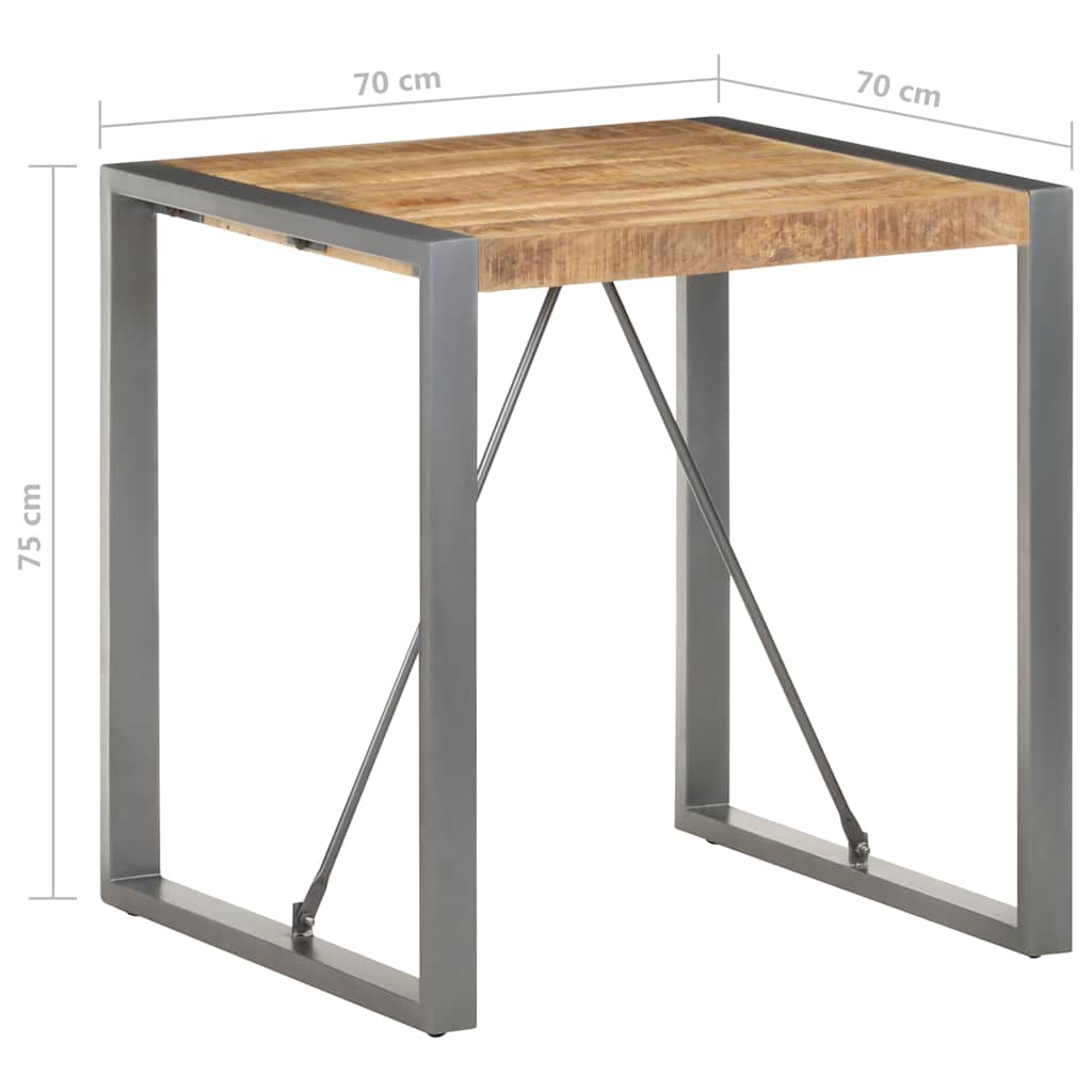 spisebord 70x70x75 cm massivt ru mangotræ