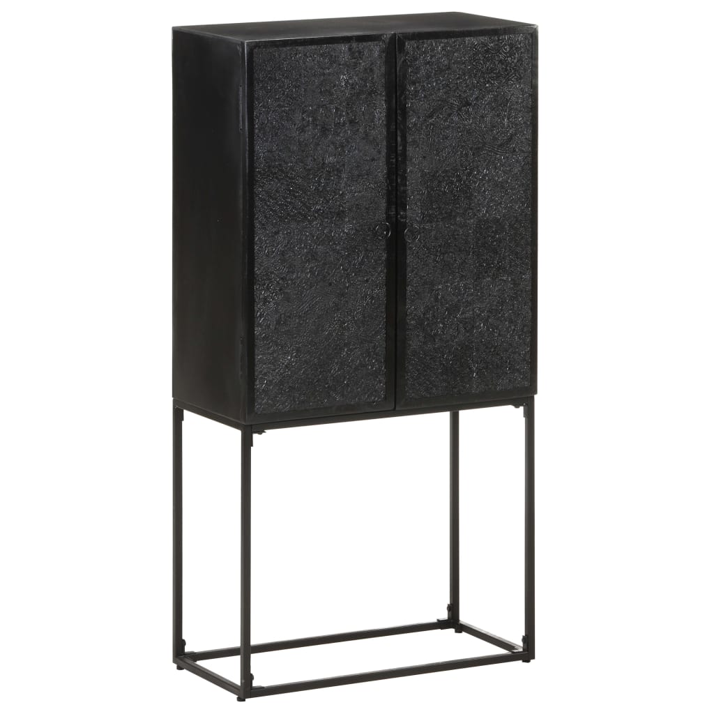 skænk 60x30x120 cm massivt akacietræ og mangotræ sort