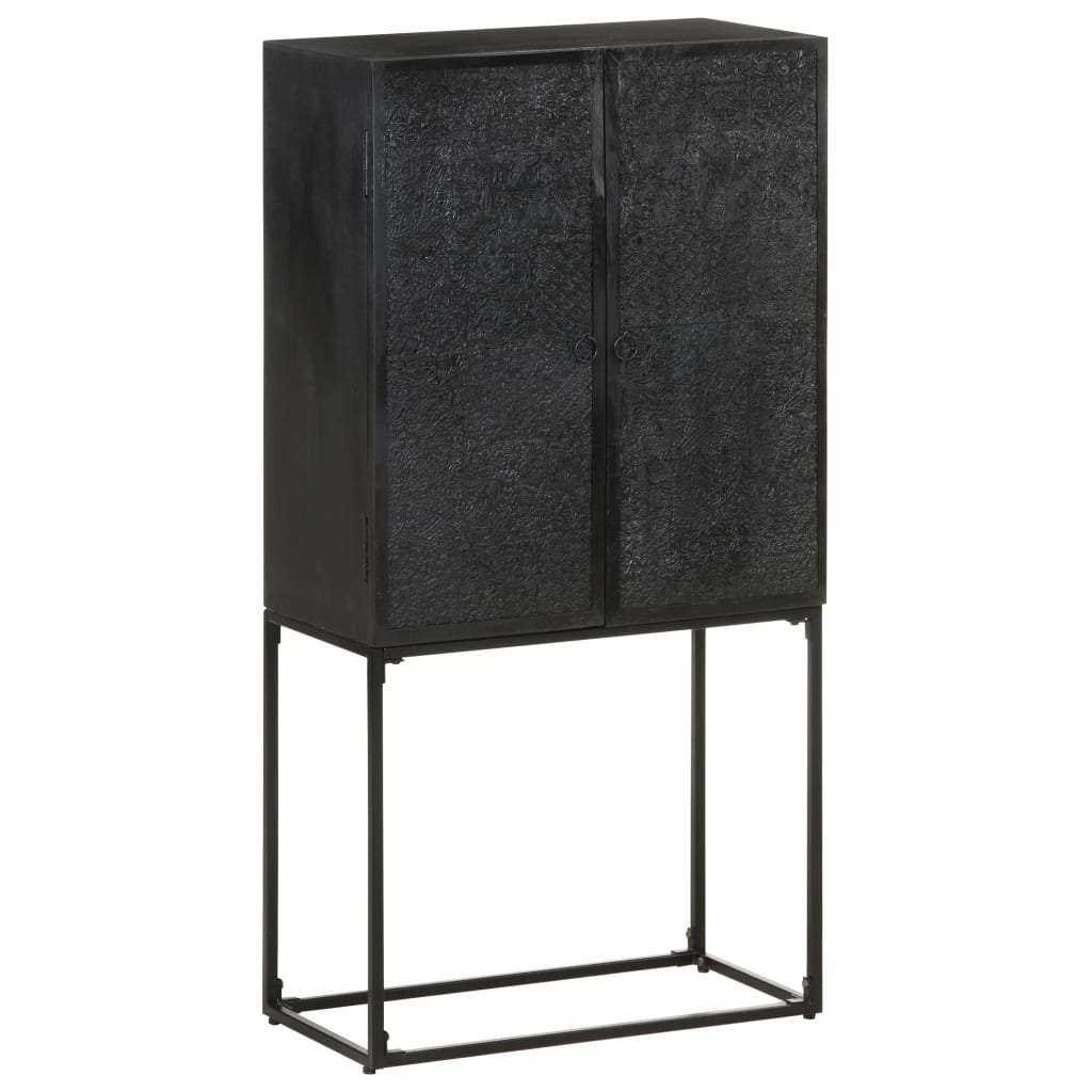 skænk 60x30x120 cm massivt akacietræ og mangotræ sort