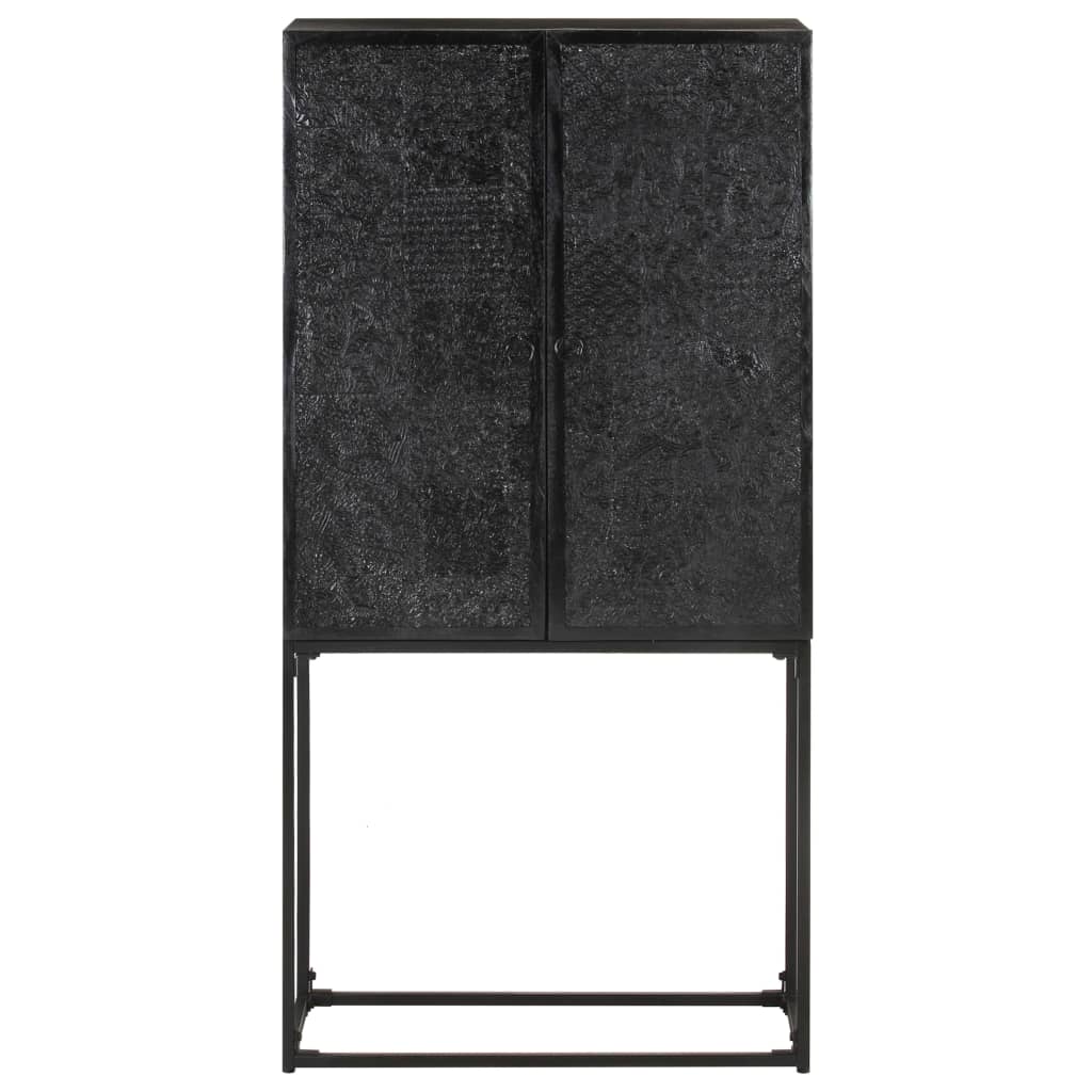 skænk 60x30x120 cm massivt akacietræ og mangotræ sort