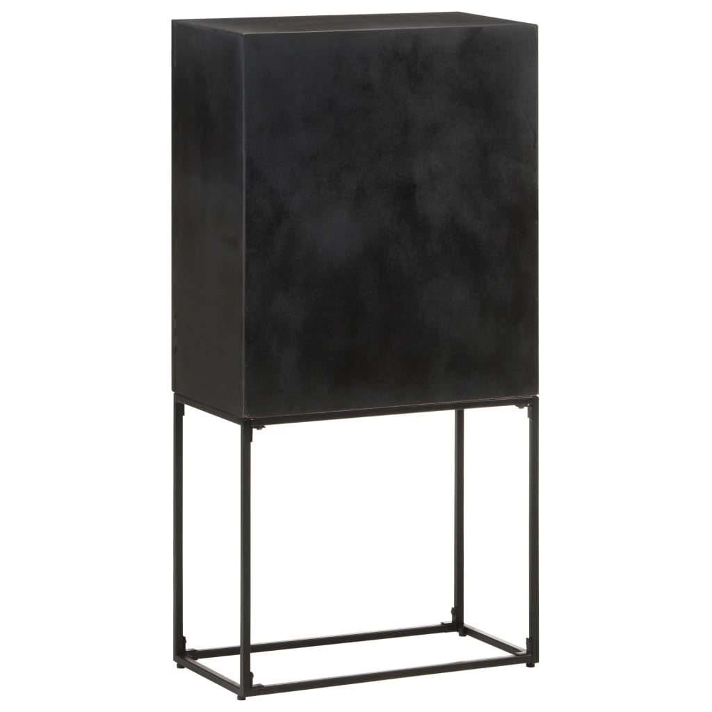 skænk 60x30x120 cm massivt akacietræ og mangotræ sort