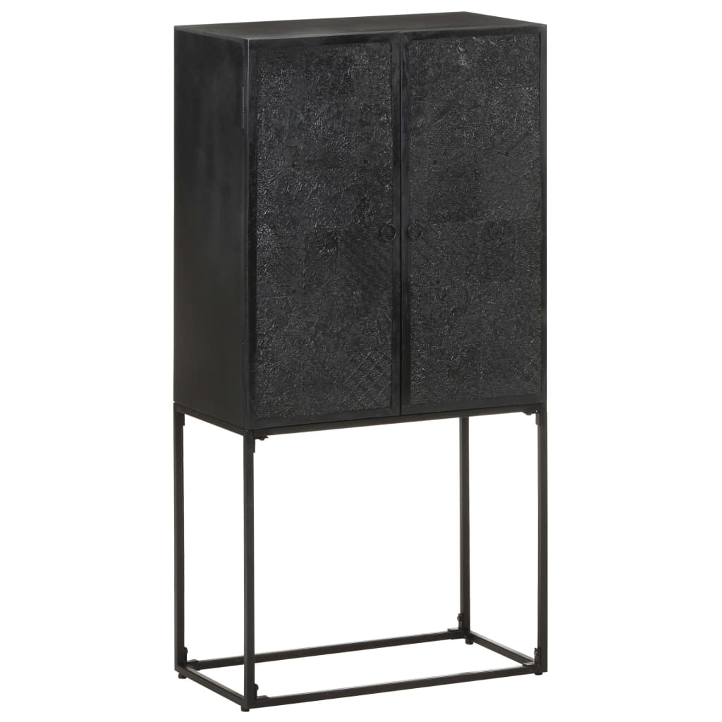 skænk 60x30x120 cm massivt akacietræ og mangotræ sort