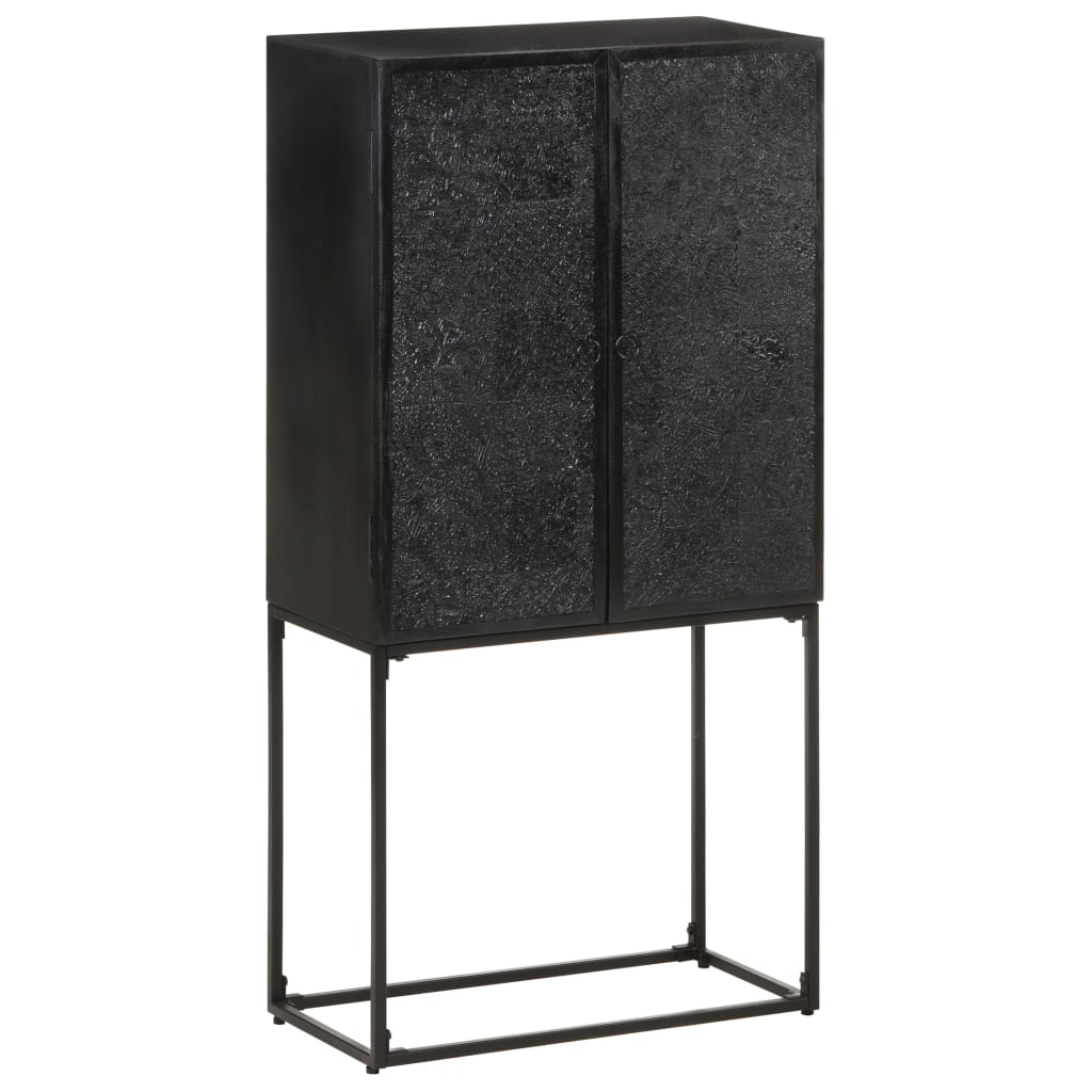 skænk 60x30x120 cm massivt akacietræ og mangotræ sort
