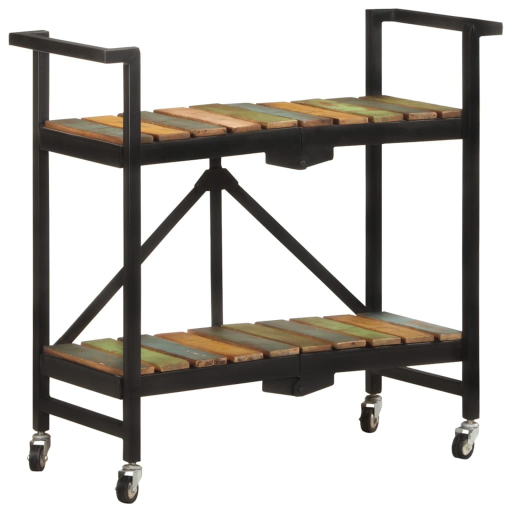 køkkenvogn 87x36x81 cm massivt genbrugstræ
