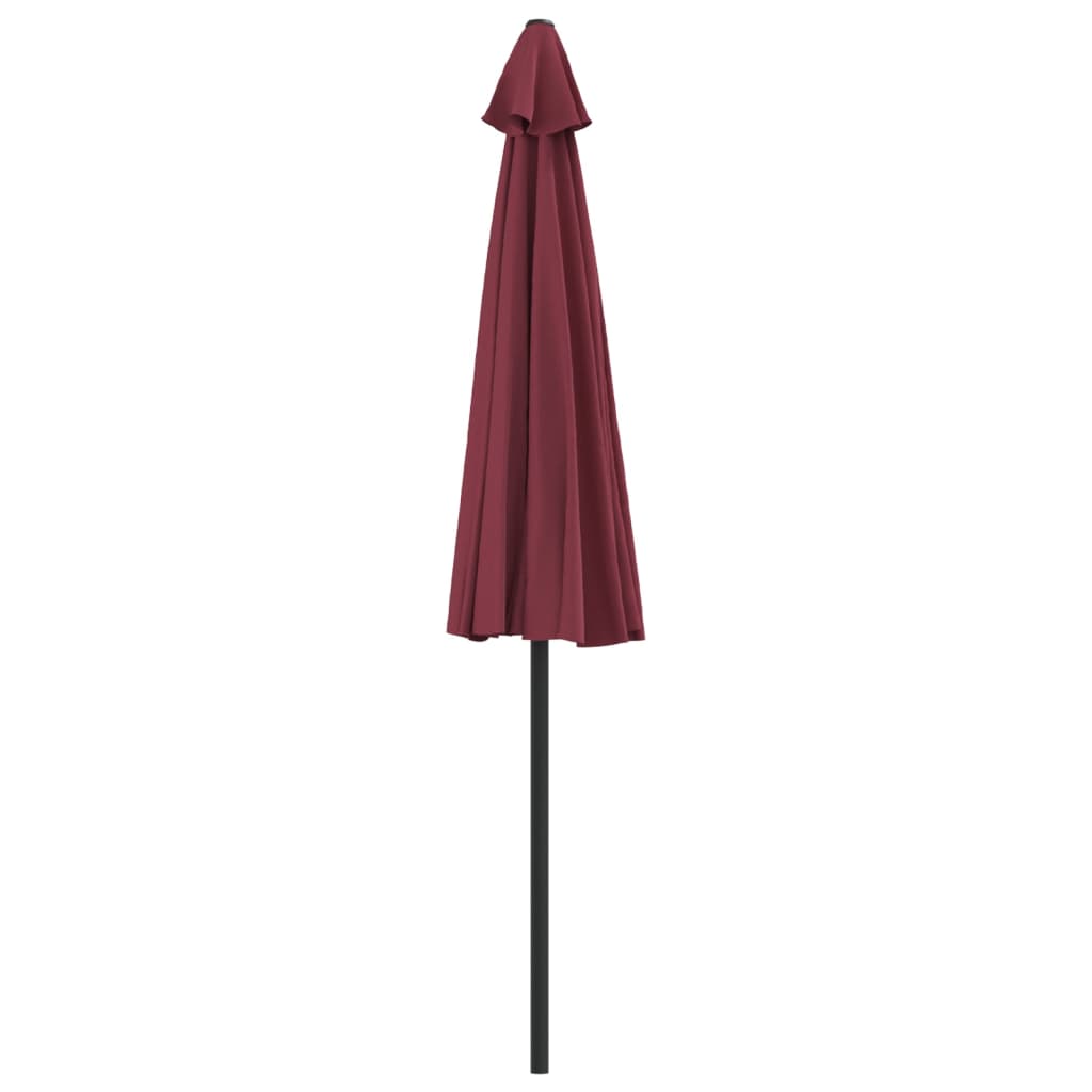 altanparasol med aluminiumsstang 270x144x222 cm halv bordeaux