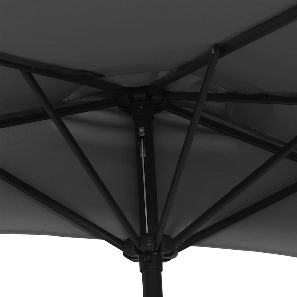 altanparasol med aluminiumsstang 270x144x222 cm halv sort